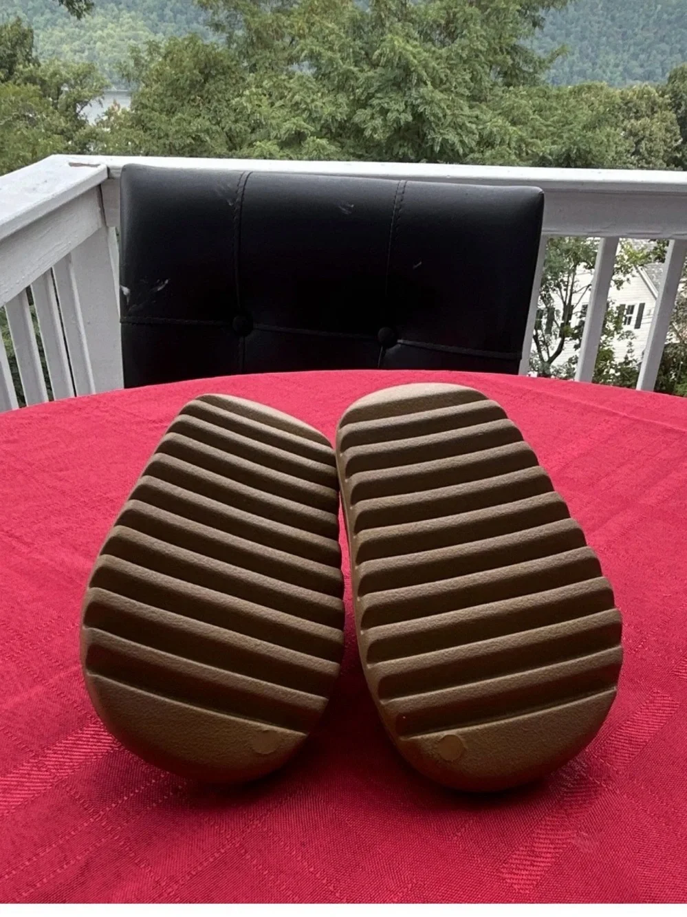 Yeezy Kids Tan Slip-On Back-Strap Sandals